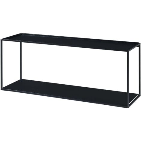 Estantería de diseño atemporal para salón/dormitorio mueble de almacenaje de pared 90 x 25 x 35 cm acero negro 030011264