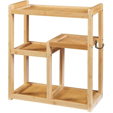 Estantería de diseño atemporal para salón dormitorio mueble de almacenaje de pared para baño Höör bambú 42 x 37 x 17 cm natural 030011272
