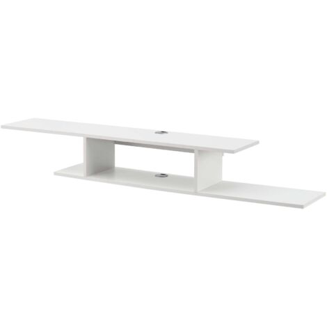 Estantería de diseño atemporal para salón/dormitorio mueble de pared para TV 21 x 150 x 25 cm blanco 030011273