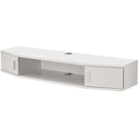 Estantería de diseño atemporal para salón/dormitorio mueble de TV de pared 18 x 110 x 30 cm blanco 030011275