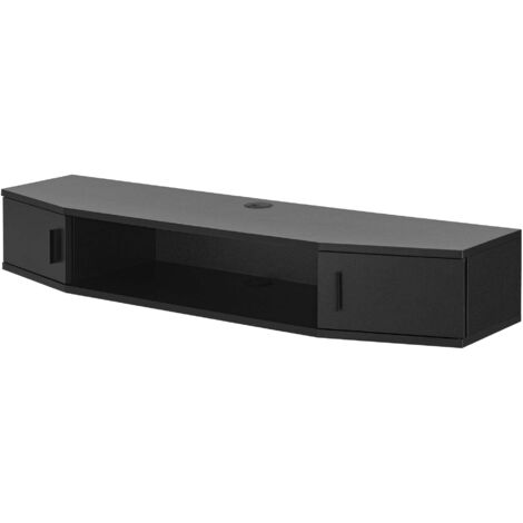 Estantería de diseño atemporal para salón/dormitorio mueble de TV de pared 18 x 110 x 30 cm color negro 030011276
