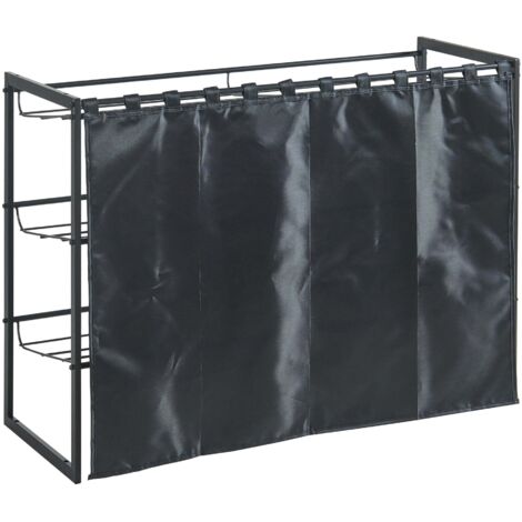 Estantería de diseño atemporal para salón/dormitorio zapatero 80 x 32 x 60 cm color negro 030011326
