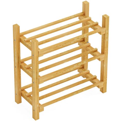 Estantería de diseño atemporal para salón/dormitorio zapatero madera de pino 60 x 60 x 25 cm acabado natural 030011321