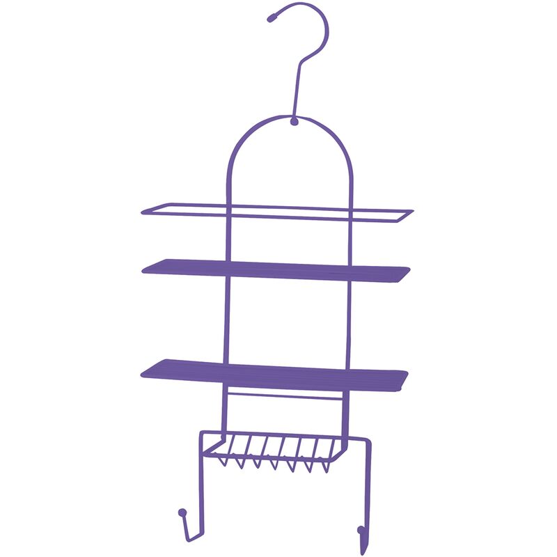 

Estanteria de ducha MSV de metal con 3 alturas en color morado 53 x 25 x 10,6 cm