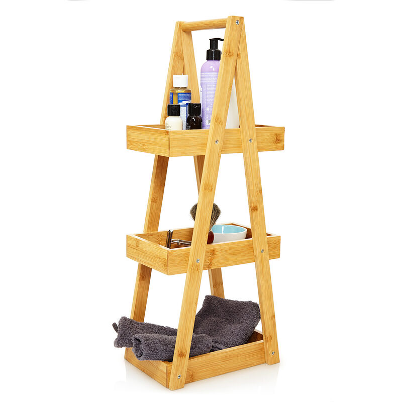

Estantería de ducha premium 26 x 66 x 18 cm Bambú resistente al agua