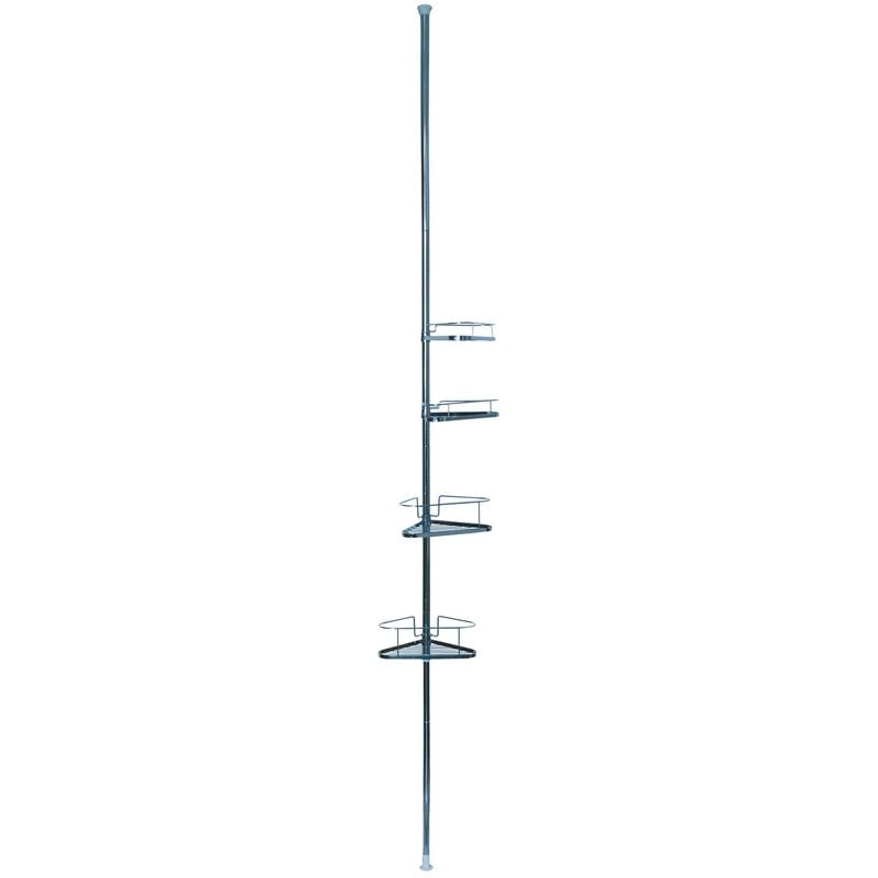 

Estanteria de ducha telescopica de metal con 4 estantes en color plateado 25,5 x 32,5 x 250 cm - MSV