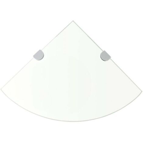 Estantería de esquina + soportes cromados Cristal transparente 30 x 30 cm