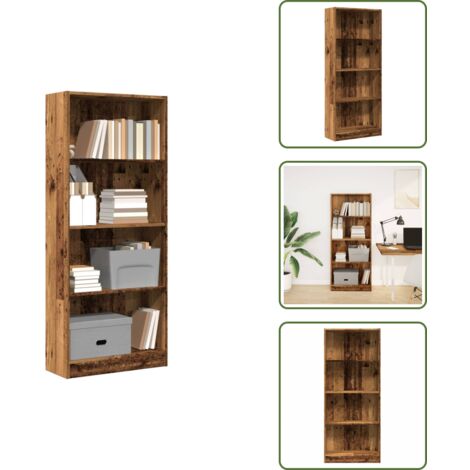 Estantería de ingeniería - vidaXL Estantería madera de ingeniería color envejecido 60x24x143 cm - Estantería para libros