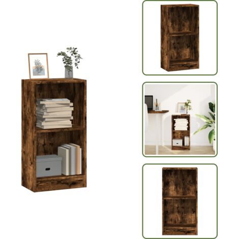 Estantería de ingeniería - vidaXL Estantería madera de ingeniería roble ahumado 40x24x76 cm - Estantería para libros