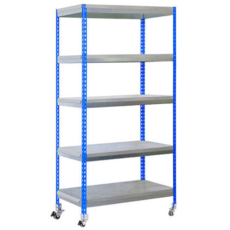 Estantería de Jardín SIMONGARDEN bricoforte con Ruedas 1004-5 azul/galvanizada