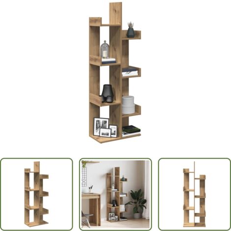 Estantería de libros -  Estantería de madera de ingeniería roble artisan 48x25,5x140 cm