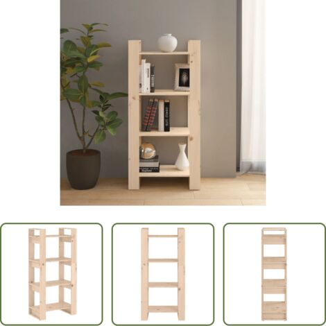 Estantería de libros -  Estantería/divisor de espacios madera maciza 60x35x125 cm