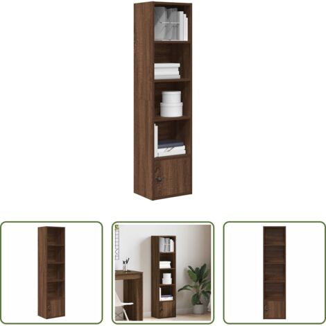 Estantería de libros -  Estantería madera de ingeniería marrón roble 31x24x127 cm
