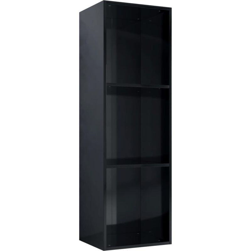 

Estantería de Libros/Mueble TV Aglomerado 36x30x114 cm Negro Brillante - Negro - Vidaxl