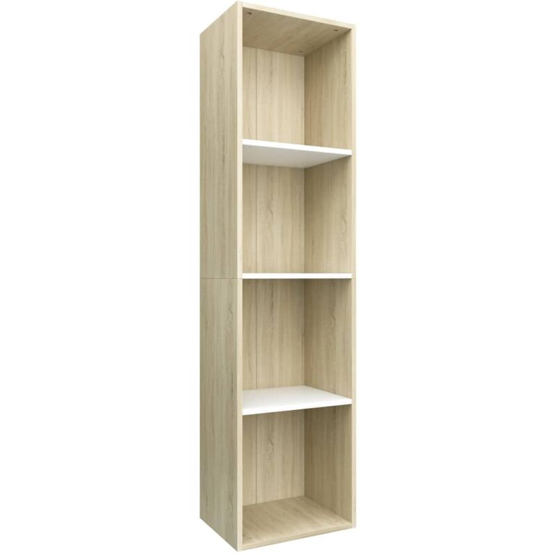 

Estantería de Libros/Mueble TV Aglomerado 36x30x143 cm Blanco Roble Sonoma - Multicolor - Vidaxl
