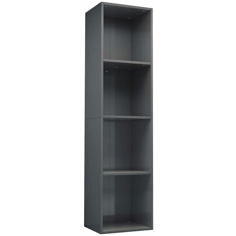 

Estantería de Libros/Mueble TV Aglomerado 36x30x143 cm Gris Brillante - Gris - Vidaxl