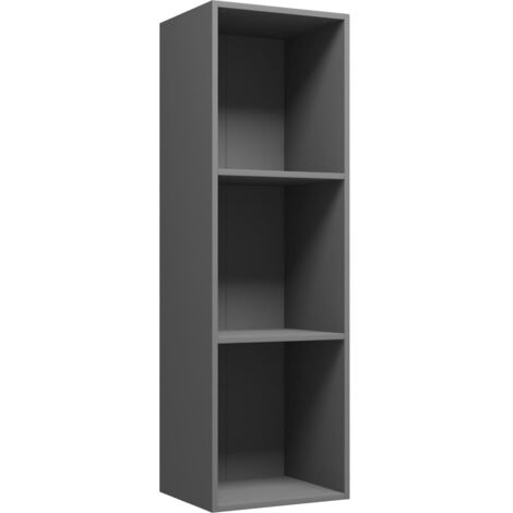 Estantería de libros/mueble TV aglomerado gris 36x30x114 cm