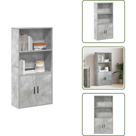 Estantería de libros - vidaXL Estantería de madera de ingeniería gris hormigón 60x24x120 cm - Estantería decorativa