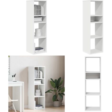 Estantería de madera contrachapada blanco 34x31x112 cm - Estantería de libros - Estantería decorativa