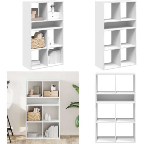 Estantería de madera contrachapada blanco 66x31x112 cm - Estantería de libros - Muebles para casa