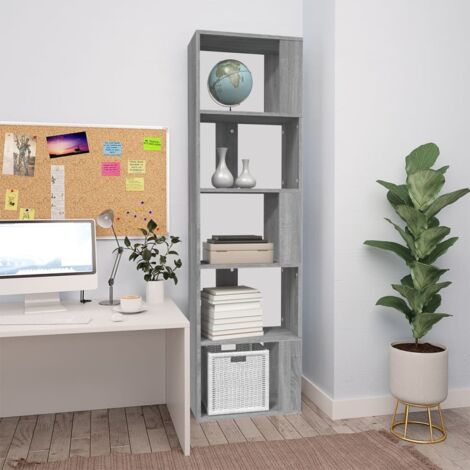 Estantería de madera contrachapada gris Sonoma 45x24x160 cm vidaXL