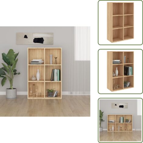 Estantería de madera contrachapada - vidaXL Estantería/Aparador madera ingeniería roble Sonoma 66x30x98 cm - Estantería roble