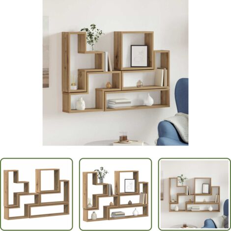 Estantería de madera -  Cubo de Pared con estante Otro Roble artisan 96 x 12 x 64 cm