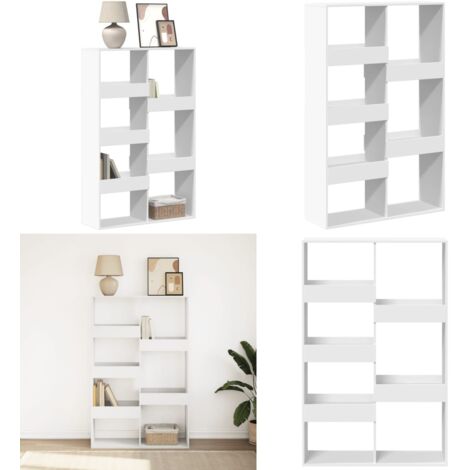 Estantería de madera de ingeniería blanca 100x33x155,5 cm - Estantería blanca - Estantería de ingeniería