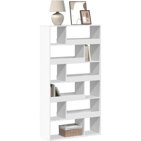 Estantería de madera de ingeniería blanca 100x33x187,5 cm