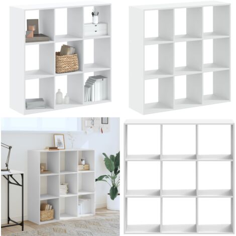 Estantería de madera de ingeniería blanca 102x32x102 cm - Almacenamiento - Estantería de madera de ingeniería