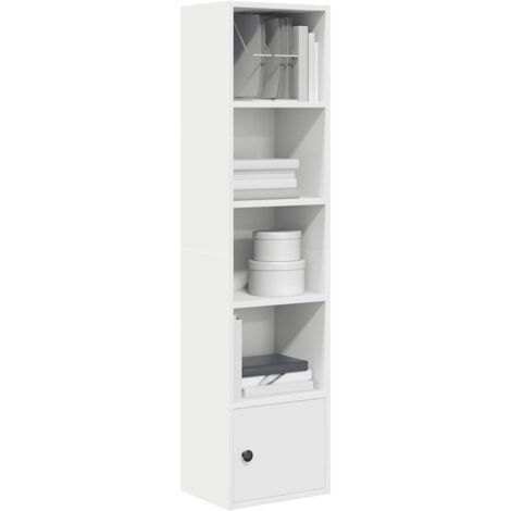 Estantería de madera de ingeniería blanca 31x24x127 cm