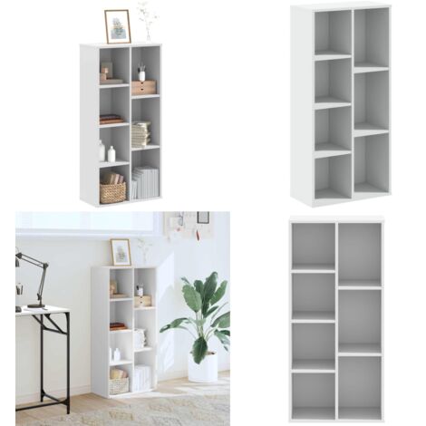 Estantería de madera de ingeniería blanca 50x25x105 cm - Almacenamiento - Estantería blanca