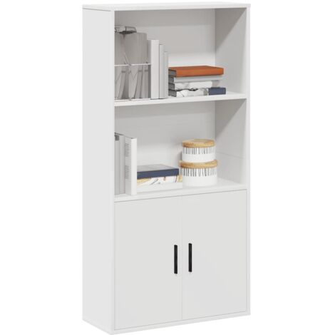Estantería de madera de ingeniería blanca 60x24x120 cm