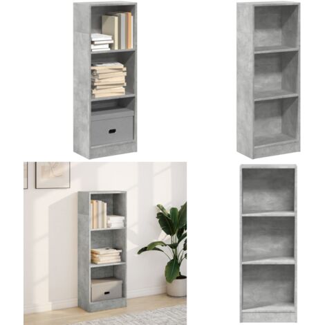 Estantería de madera de ingeniería gris hormigón 40x24x109 cm - Almacenamiento - Estantería gris hormigón