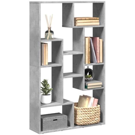 Estantería de madera de ingeniería gris hormigón 72x20x120 cm