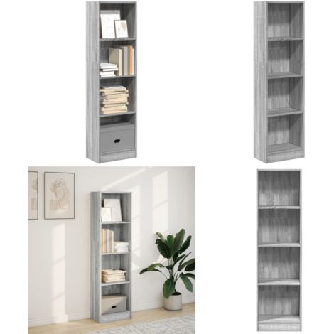 Estantería de madera de ingeniería gris Sonoma 40x24x143 cm - Almacenamiento - Estantería gris