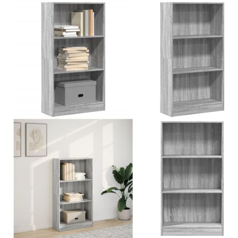 Estantería de madera de ingeniería gris Sonoma 60x24x109 cm - Almacenamiento - Estantería gris