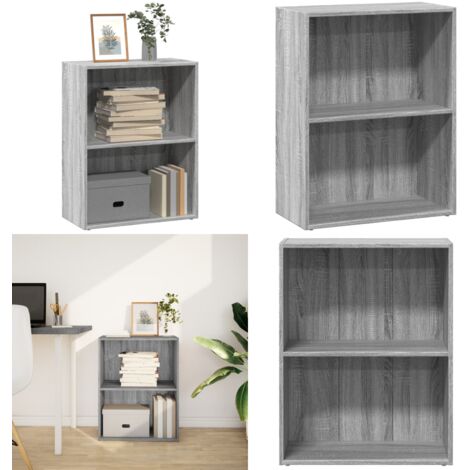 Estantería de madera de ingeniería gris Sonoma 60x30x77 cm - Almacenamiento - Estantería gris