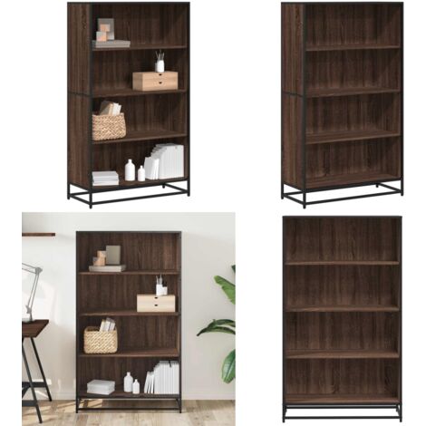 Estantería de madera de ingeniería marrón roble 80,5x35x139 cm - Estantería de ingeniería - Estantería de madera de roble