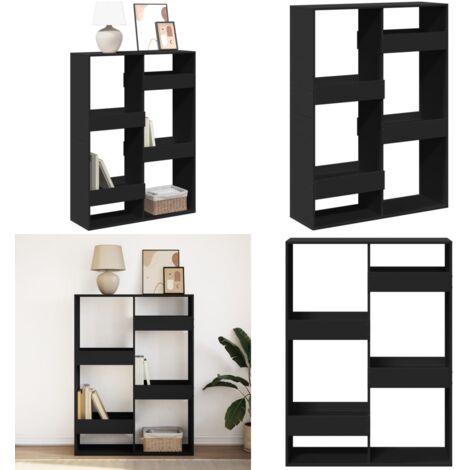 Estantería de madera de ingeniería negra 100x33x135 cm - Estantería negra - Estantería de ingeniería