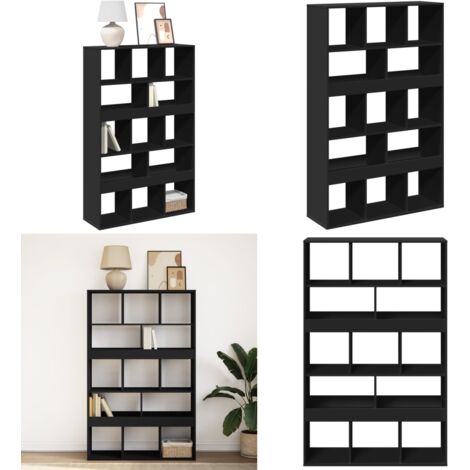 Estantería de madera de ingeniería negra 100x33x156,5 cm - Estantería negra - Estantería de ingeniería
