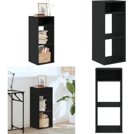Estantería de madera de ingeniería negra 34x31x80 cm - Estantería de libros - Estantería decorativa