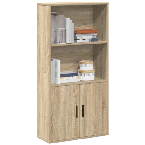Estantería de madera de ingeniería roble 60x24x120 cm