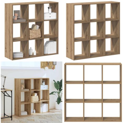 Estantería de madera de ingeniería roble artesano 102x32x102 cm - Estantería de ingeniería - Estantería de roble
