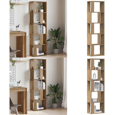 Estantería de madera de ingeniería roble artisan 45x24x159 cm - Estantería de madera - Estantería de madera de ingeniería