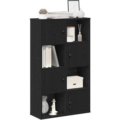 Estantería de madera de ingeniería roble negro 60x24x101,5 cm