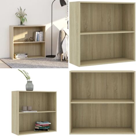 Estantería de madera de ingeniería roble Sonoma 80x30x76,5 cm - Estantería de libros - Estantería de madera contrachapada