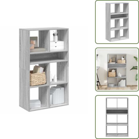 Estantería de madera de ingeniería - vidaXL Estantería madera de ingeniería color gris sonoma 66x31x112 cm - Estantería gris