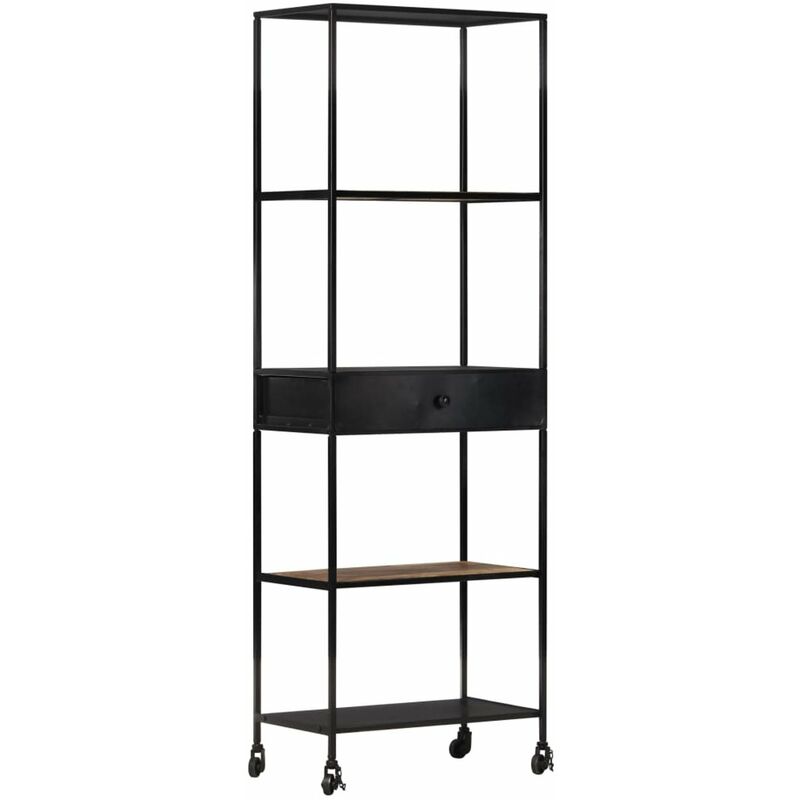 

Happyshopping - Estanteria de madera de mango rugosa y hierro 60x35x180 cm