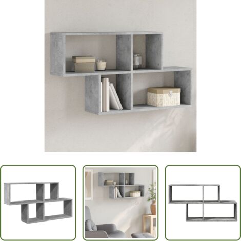 Estantería de madera -  Estante de pared madera ingeniería gris hormigón 100x20x53 cm